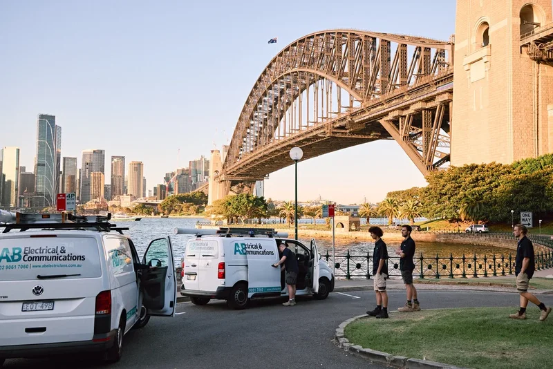 AB Electricians fleet parked in North Sydney