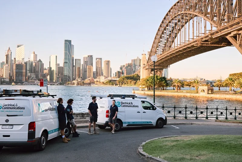 AB Electrical team with vans